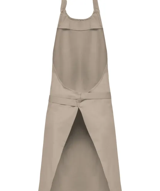 K885 - Katoenen schort met zak Beige