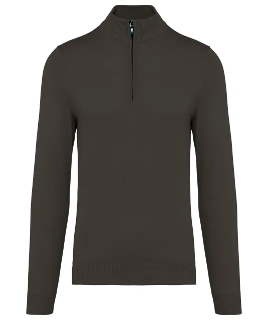 K970 - Heren pullover met ritskraag Dark Grey