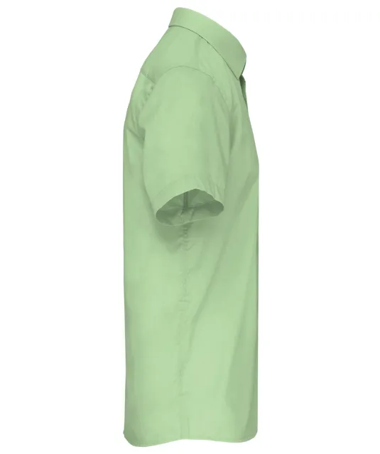 K551 - Overhemd in onderhoudsvriendelijk polykatoen-popeline korte mouwen heren Pistachio Green