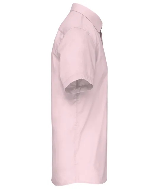 K551 - Overhemd in onderhoudsvriendelijk polykatoen-popeline korte mouwen heren Pale Pink