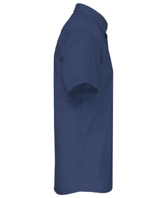 K551 - Overhemd in onderhoudsvriendelijk polykatoen-popeline korte mouwen heren Deep Blue