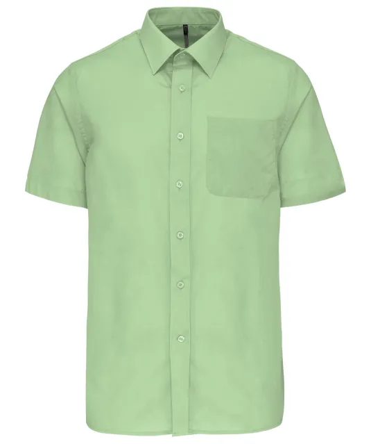 K551 - Overhemd in onderhoudsvriendelijk polykatoen-popeline korte mouwen heren Pistachio Green