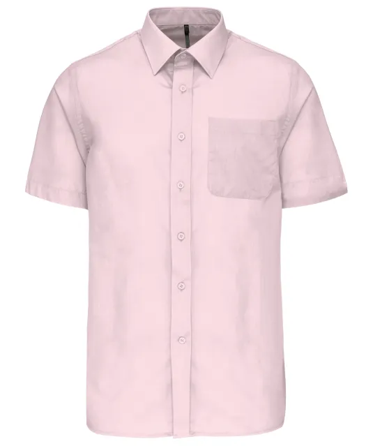 K551 - Overhemd in onderhoudsvriendelijk polykatoen-popeline korte mouwen heren Pale Pink