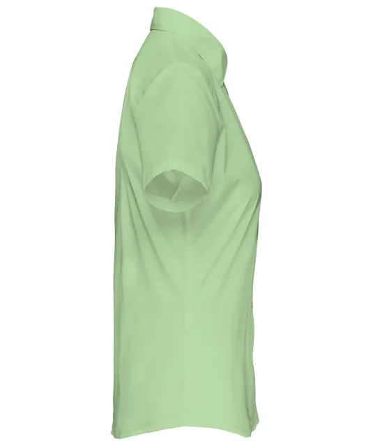 K548 - Overhemd in onderhoudsvriendelijk polykatoen-popeline korte mouwen dames Pistachio Green