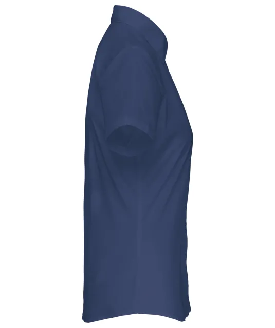 K548 - Overhemd in onderhoudsvriendelijk polykatoen-popeline korte mouwen dames Deep Blue