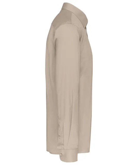 K545 - Overhemd in onderhoudsvriendelijk polykatoen-popeline heren Beige