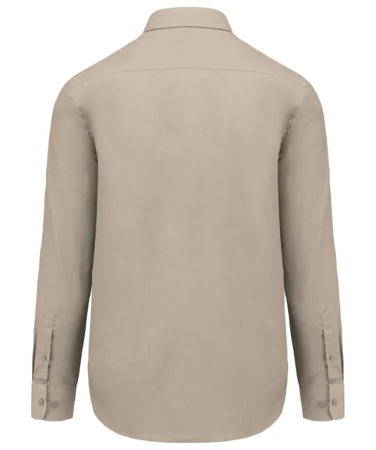 K545 - Overhemd in onderhoudsvriendelijk polykatoen-popeline heren Beige