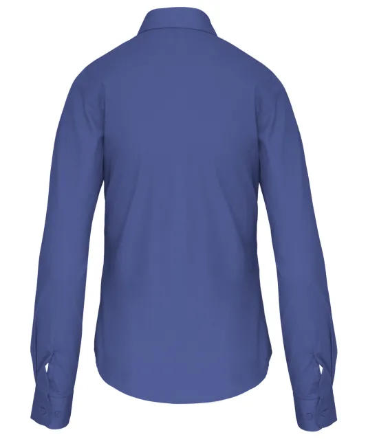 K542 - Dames poplin blouse lange mouwen Cobalt Blue