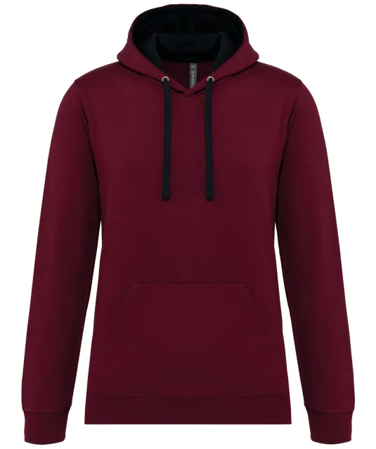 K446 - Sweater met contrasterende capuchon Wine / Navy