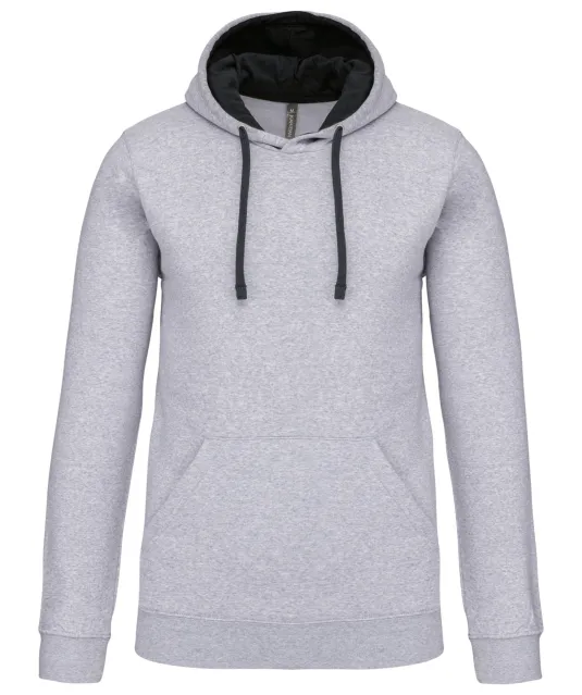 K446 - Sweater met contrasterende capuchon Oxford Grey / Black