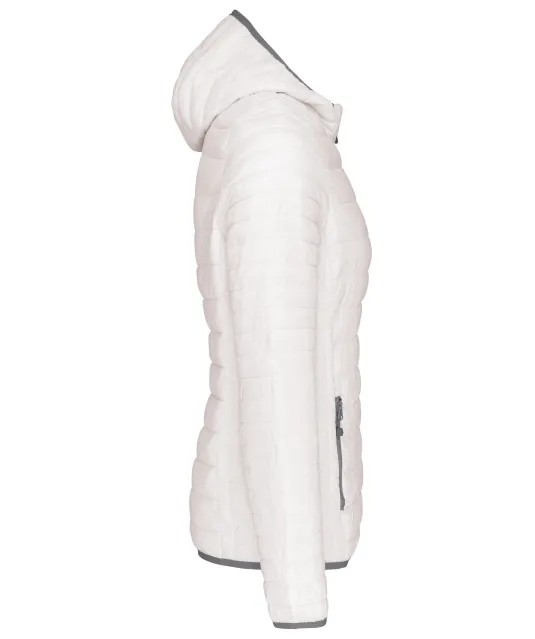 K6111 - Ladies' lightweight hooded padded jacket White