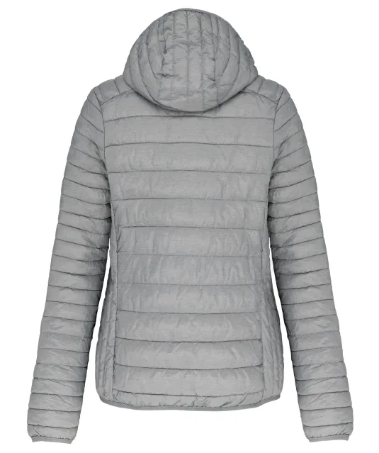K6111 - Ladies' lightweight hooded padded jacket Marl Silver
