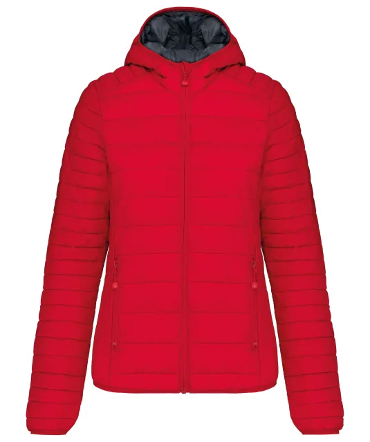 K6111 - Ladies' lightweight hooded padded jacket Red
