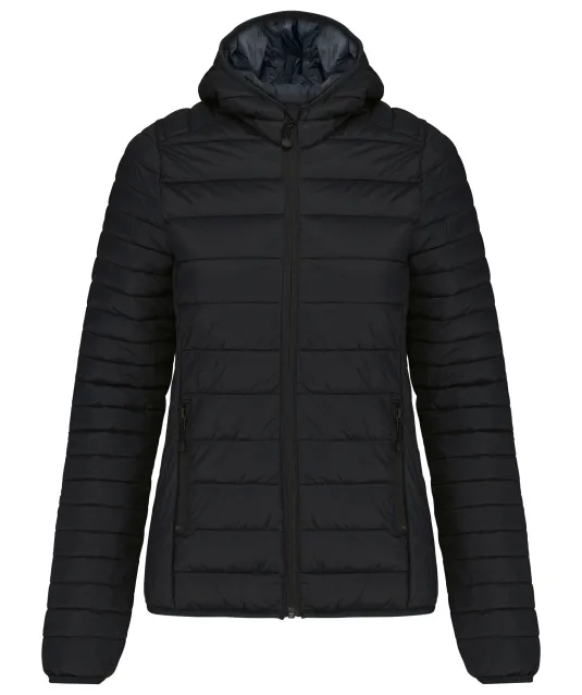 K6111 - Ladies' lightweight hooded padded jacket Black
