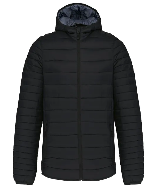 K6110 - Men's lightweight hooded padded jacket Black