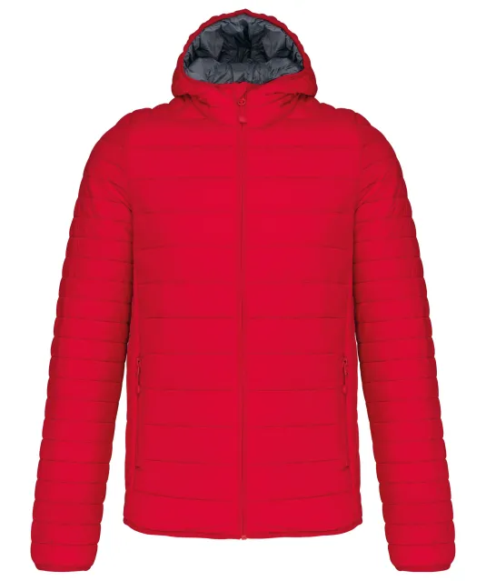 K6110 - Men's lightweight hooded padded jacket Red
