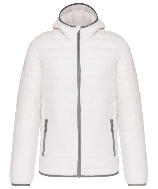K6110 - Men's lightweight hooded padded jacket White