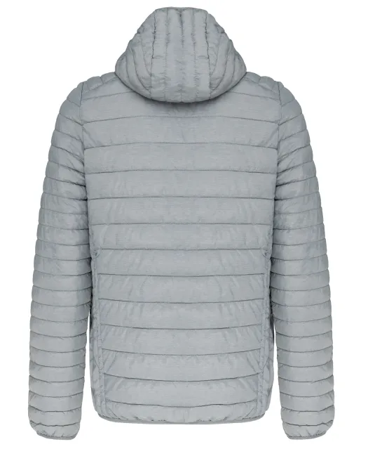 K6110 - Men's lightweight hooded padded jacket Marl Silver