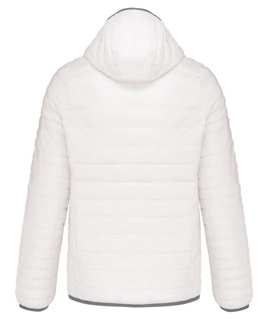 K6110 - Men's lightweight hooded padded jacket White