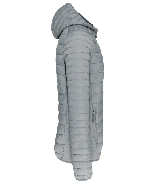 K6110 - Men's lightweight hooded padded jacket Marl Silver