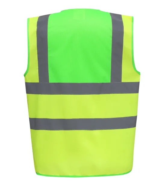 YHVW100 - Veiligheidshesje met 2 Banden & Bretels Lime / Hi Vis Yellow