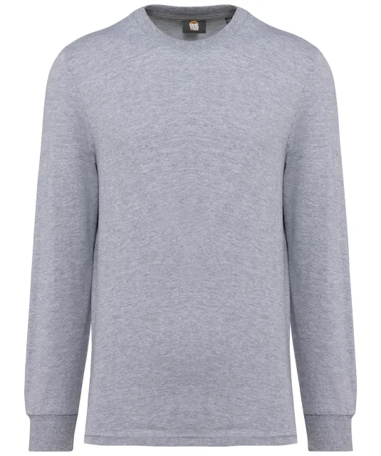 WK303 - Ecologisch uniseks T-shirt met lange mouwen Oxford Grey