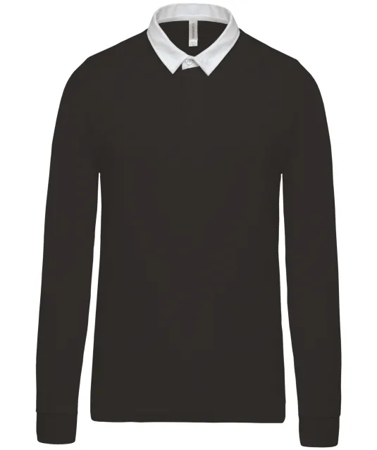 K213 - Rugbypolo Black / White