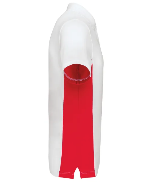 K232 - Tweekleurige piquépolo korte mouwen heren White / Red