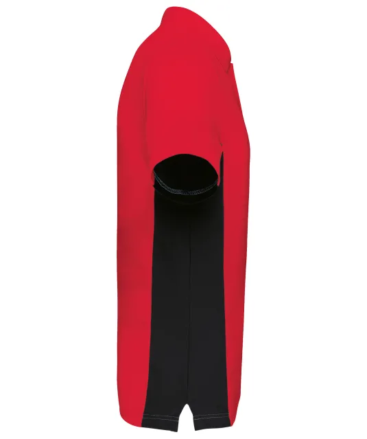 K232 - Tweekleurige piquépolo korte mouwen heren Red / Black