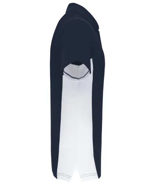 K232 - Tweekleurige piquépolo korte mouwen heren Navy / White