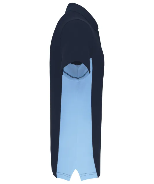 K232 - Tweekleurige piquépolo korte mouwen heren Navy / Sky Blue