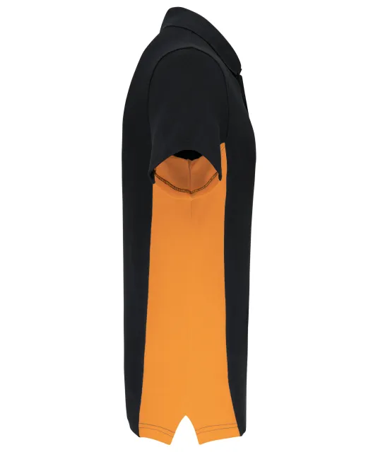 K232 - Tweekleurige piquépolo korte mouwen heren Black / Orange
