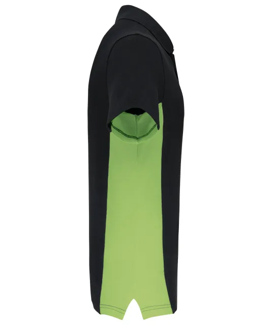 K232 - Tweekleurige piquépolo korte mouwen heren Black / Lime