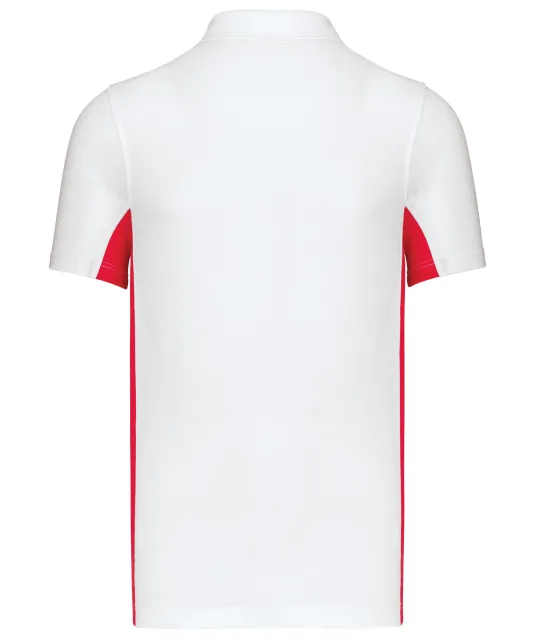 K232 - Tweekleurige piquépolo korte mouwen heren White / Red
