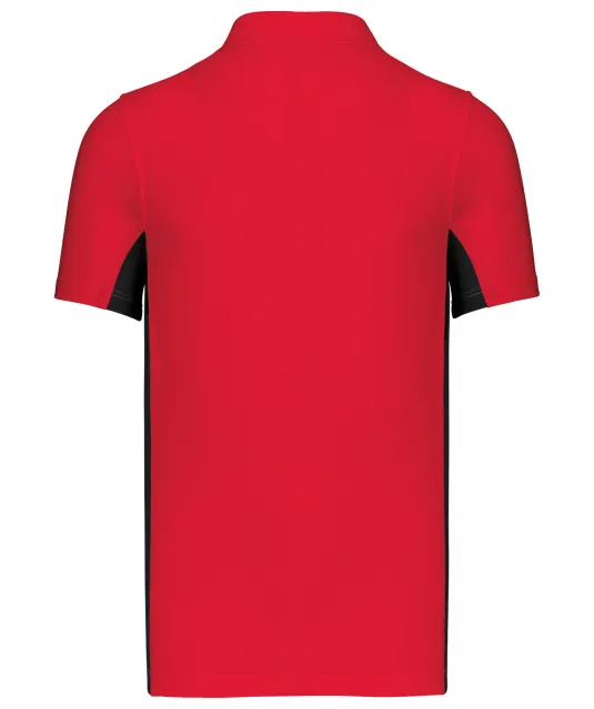 K232 - Tweekleurige piquépolo korte mouwen heren Red / Black