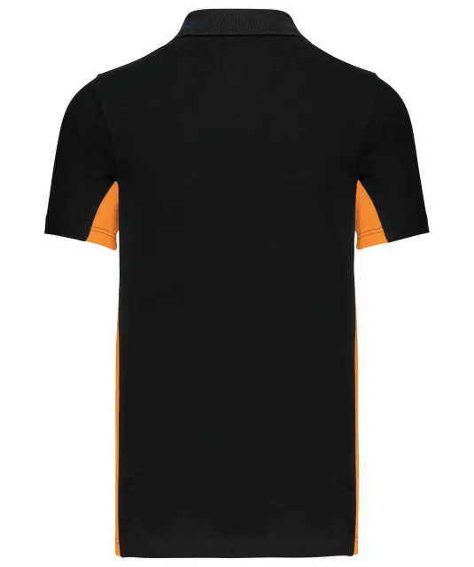 K232 - Tweekleurige piquépolo korte mouwen heren Black / Orange