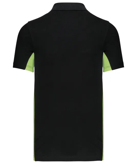 K232 - Tweekleurige piquépolo korte mouwen heren Black / Lime