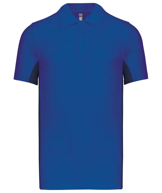 K232 - Tweekleurige piquépolo korte mouwen heren Royal Blue / Navy