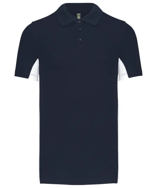 K232 - Tweekleurige piquépolo korte mouwen heren Navy / White