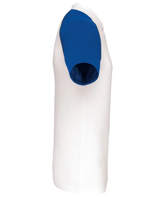 K226 - Baseballpolo White / Royal Blue