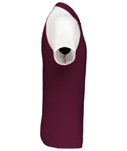 K226 - Baseballpolo Bordeaux / White