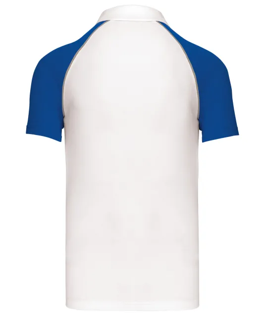 K226 - Baseballpolo White / Royal Blue