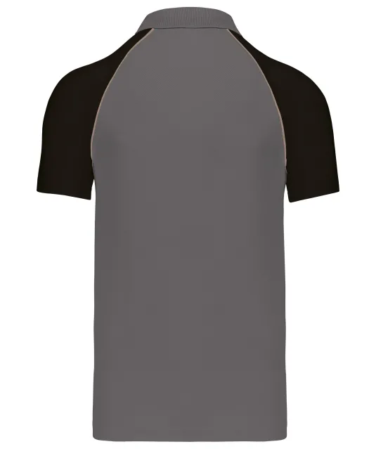 K226 - Baseballpolo Slate Grey / Black