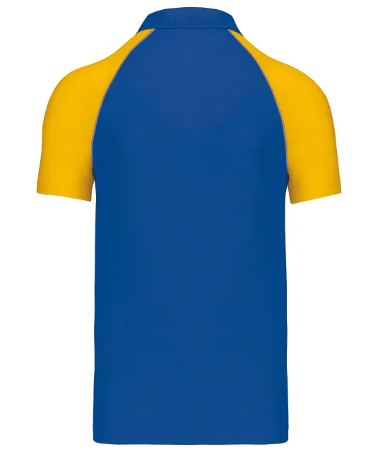 K226 - Baseballpolo Royal Blue / Yellow