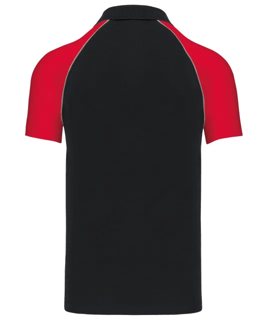 K226 - Baseballpolo Black / Red