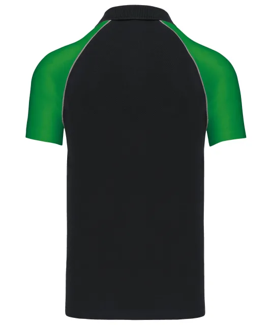 K226 - Baseballpolo Black / Green