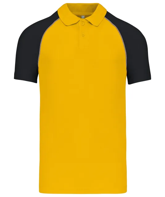 K226 - Baseballpolo Yellow / Black