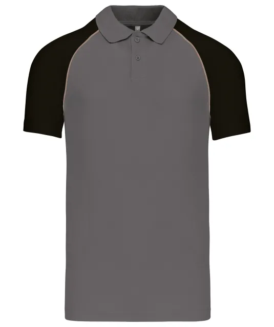 K226 - Baseballpolo Slate Grey / Black