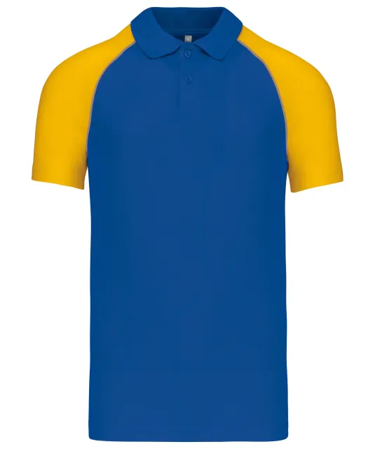 K226 - Baseballpolo Royal Blue / Yellow