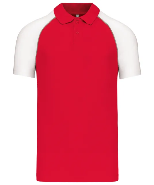 K226 - Baseballpolo Red / White